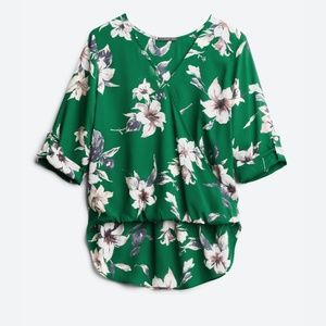 West Kei Green Floral Blouse
